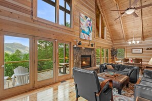 Cabin, Multiple Beds, Hot Tub, Mountain View (Pretty Spectacular) | Living area | Fireplace - Pretty Spectacular (Banner Elk)