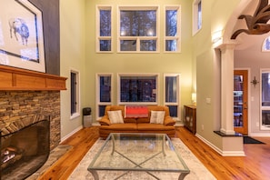 House, Multiple Beds, Patio, Mountain View (Crooked Creek Inn at Yonahlossee) | Living area | Fireplace - Crooked Creek Inn at Yonahlossee (Boone)