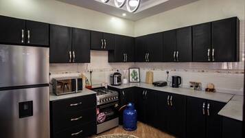 Kühlschrank, Mikrowelle, Ofen, Herdplatte