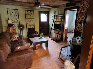 Cabin with Wood Stove | Living area | Flat-screen TV - Diamond Hill Resort  (North Battleford)