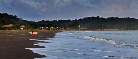 On the beach, beach cabanas, sun-loungers, beach yoga