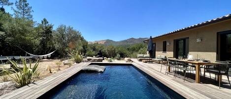 Outdoor pool, a heated pool