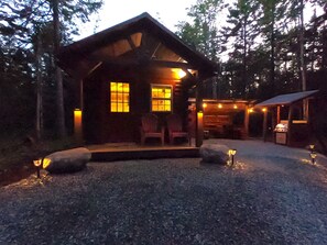 Terrace/patio - You will love this brand new private and cozy cabin in a great location! (Gouldsboro)