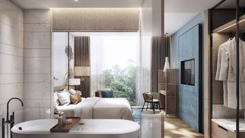 Premium bedding, pillow-top beds, minibar, desk