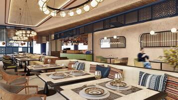 3 restaurants, breakfast, lunch, dinner served; international cuisine