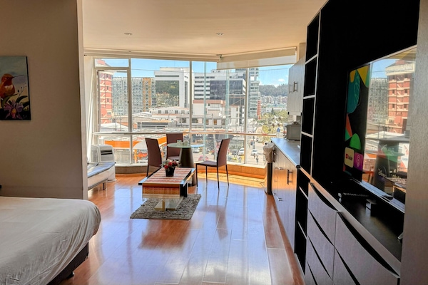 Estúdio luxo, para não fumantes, vista para a cidade | Cofres nos quartos, cortinas blackout, ferros/tábuas de passar roupa