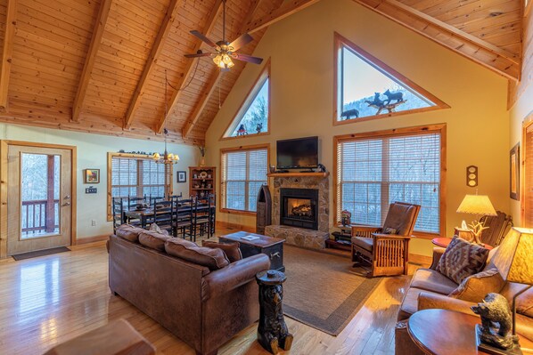 Cabin, Multiple Beds, Patio, Mountain View (Bear Creek) | Living area - Bear Creek (Sugar Grove)