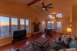 House, Multiple Beds, Hot Tub, Mountain View (Harmony View) | Living area | Fireplace - Harmony View (Boone)