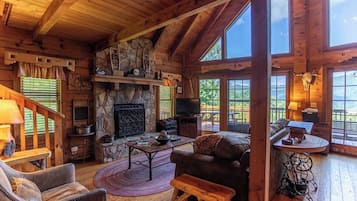 Cabin, Multiple Beds, Hot Tub, Mountain View (Apple of my Eye) | Living area | Fireplace