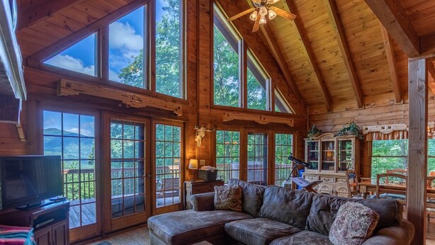 Cabin, Multiple Beds, Hot Tub, Mountain View (Apple of my Eye) | Living area | Fireplace - Apple of my Eye (Banner Elk)