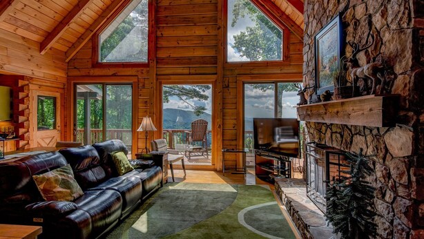 Cabin, Multiple Beds, Hot Tub, Mountain View ( 1 Sublime View) | Living area - 1 Sublime View (Deep Gap)