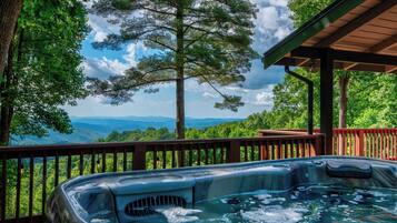 Cabin, Multiple Beds, Hot Tub, Mountain View ( 1 Sublime View) | Outdoor spa tub