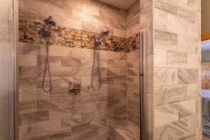 Cabin, Multiple Beds, Hot Tub, Mountain View (Stress ReLeaf) | Bathroom | Designer toiletries, towels, toilet paper