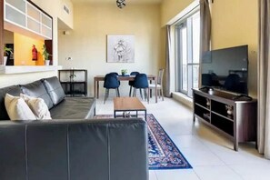 Living area - Fountain dance view from balcony downtown Dubai (Dubai)