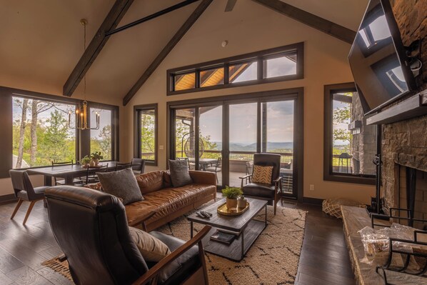 House, Multiple Beds, Hot Tub, Mountain View (Lucky Landing at Blue Ridge Mountain) | Living area - Lucky Landing at Blue Ridge Mountain Club (Deep Gap)