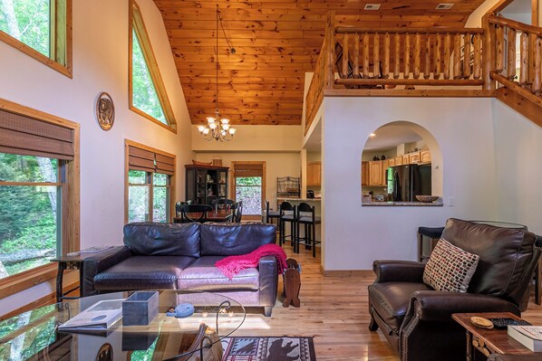 Cabin, Multiple Beds, Hot Tub, Mountain View (Cabin Cove) | Living area | Fireplace - Cabin Cove (Banner Elk)