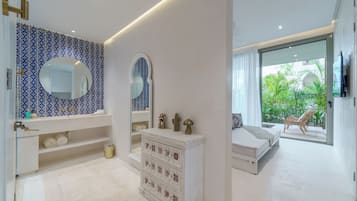 1 chambre, literie de qualité supérieure, couette en duvet d'oie