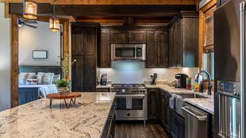 Cabin, Multiple Beds, Hot Tub, Mountain View (Happy Camper at Eagles Nest) | Private kitchen | Coffee/tea maker