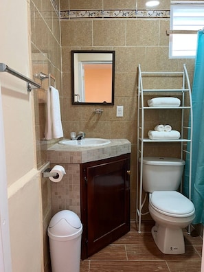 Shower, hair dryer, towels, soap - West Coast Garden - 2 (Belize City)