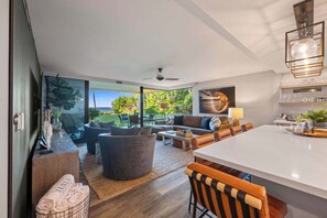 TV - Ocean Views | Polo Beach Club Ground Floor Condo | Walk to Beach, Private Patio (Wailea-Makena)