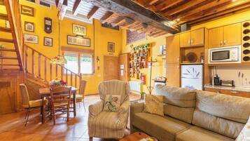 Télévision, cheminée, lecteur de DVD