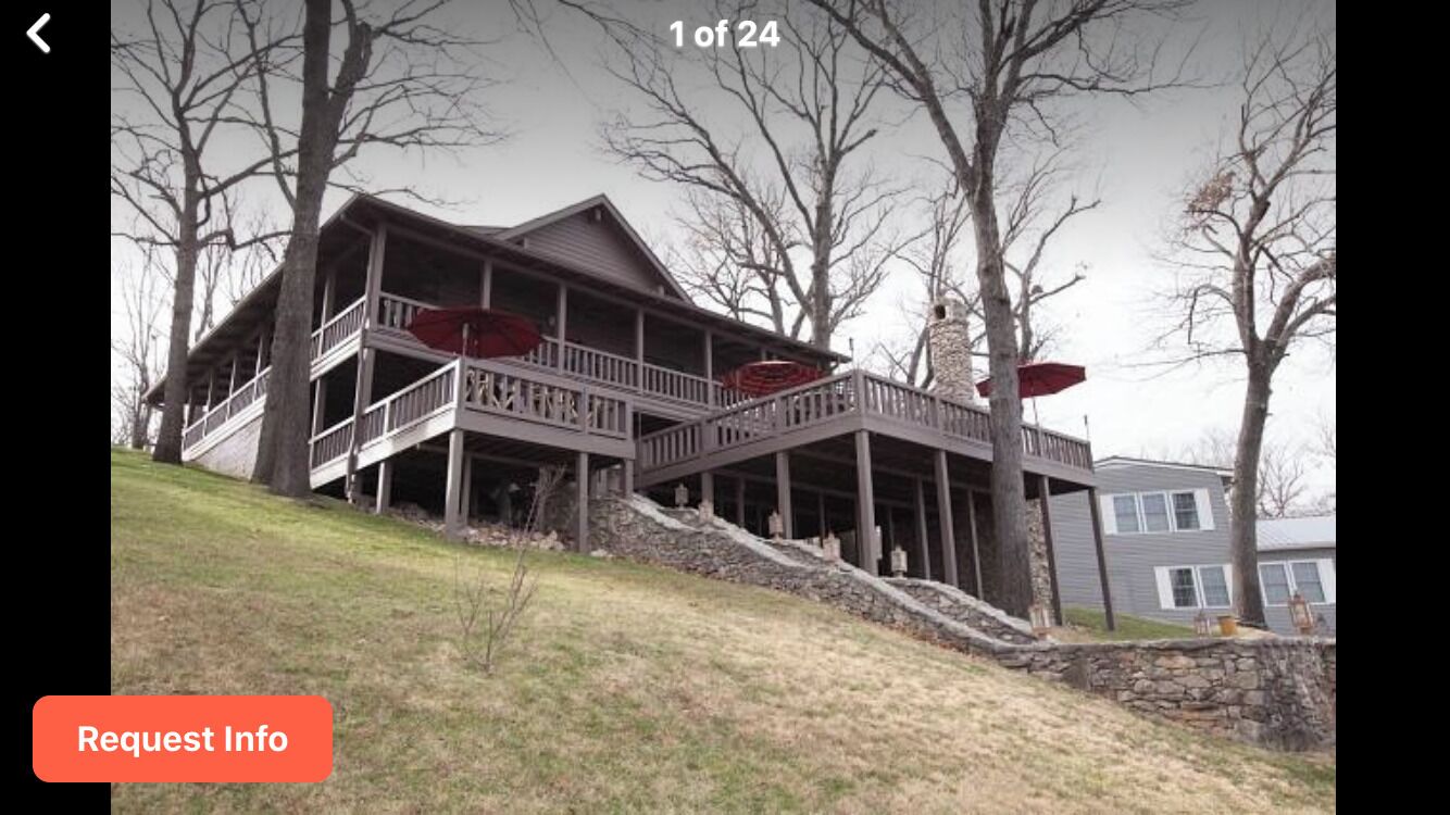 Wonderful wood lodge with 200’ lakefront.  Dock Well appointed and stocked.