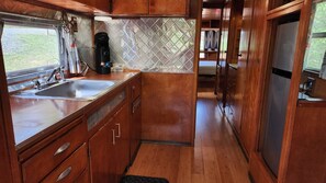 Fridge, microwave, coffee/tea maker, cookware/dishes/utensils - Vintage 1955 Imperial Mansion, deck on the creek, easy access to pool and playground, sleeps 5. (Mill Spring)