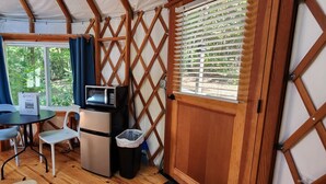 Interior - 16' Yurt, Dog Friendly, Deck, Dome Skylight, Sleeps 2. (Mill Spring)
