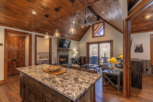 Fireplace - Blue Creek Cabin at Eagles Nest (Banner Elk)