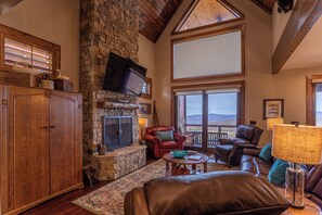 Cabin, Multiple Beds, Patio, Mountain View (Whitetail Ridge Lodge at Eagles Nest) | Living area | Fireplace - Whitetail Ridge Lodge at Eagles Nest (Elk Park)