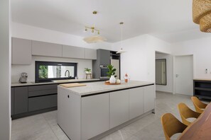 Fridge, oven, stovetop, dishwasher