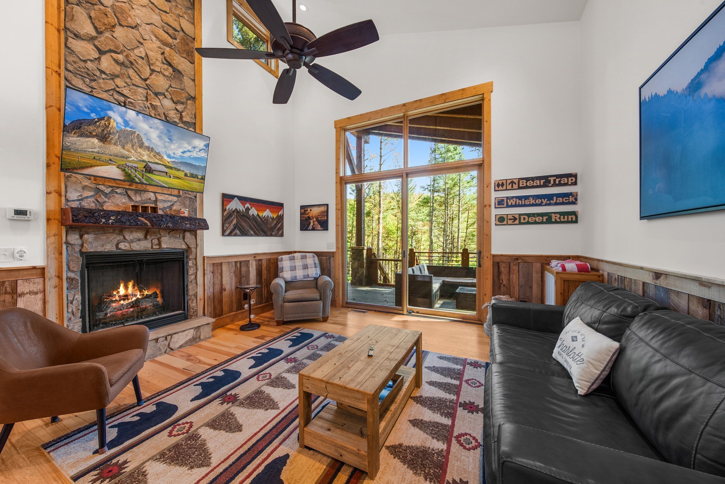 Cabin, Multiple Beds, Hot Tub, Mountain View (Bear Woods Belle at Eagles Nest) | Living area | Fireplace