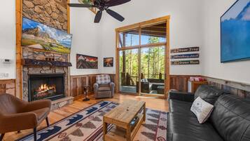 Cabin, Multiple Beds, Hot Tub, Mountain View (Bear Woods Belle at Eagles Nest) | Living area | Fireplace