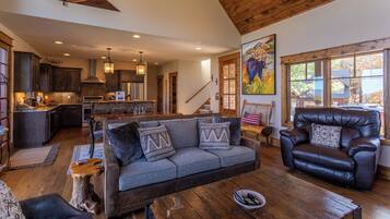 Cabin, Multiple Beds, Hot Tub, Mountain View (Red White & Views at Eagles Nest) | Living area | Fireplace
