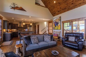 Cabin, Multiple Beds, Hot Tub, Mountain View (Red White & Views at Eagles Nest) | Living area | Fireplace - Red White & Views at Eagles Nest (Elk Park)