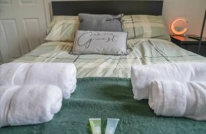 2 bedrooms, in-room safe, iron/ironing board, travel crib