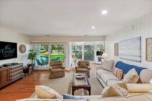 TV, DVD player, books, offices