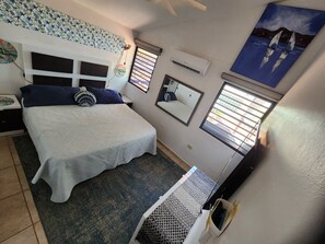 2 bedrooms, desk, iron/ironing board, travel cot