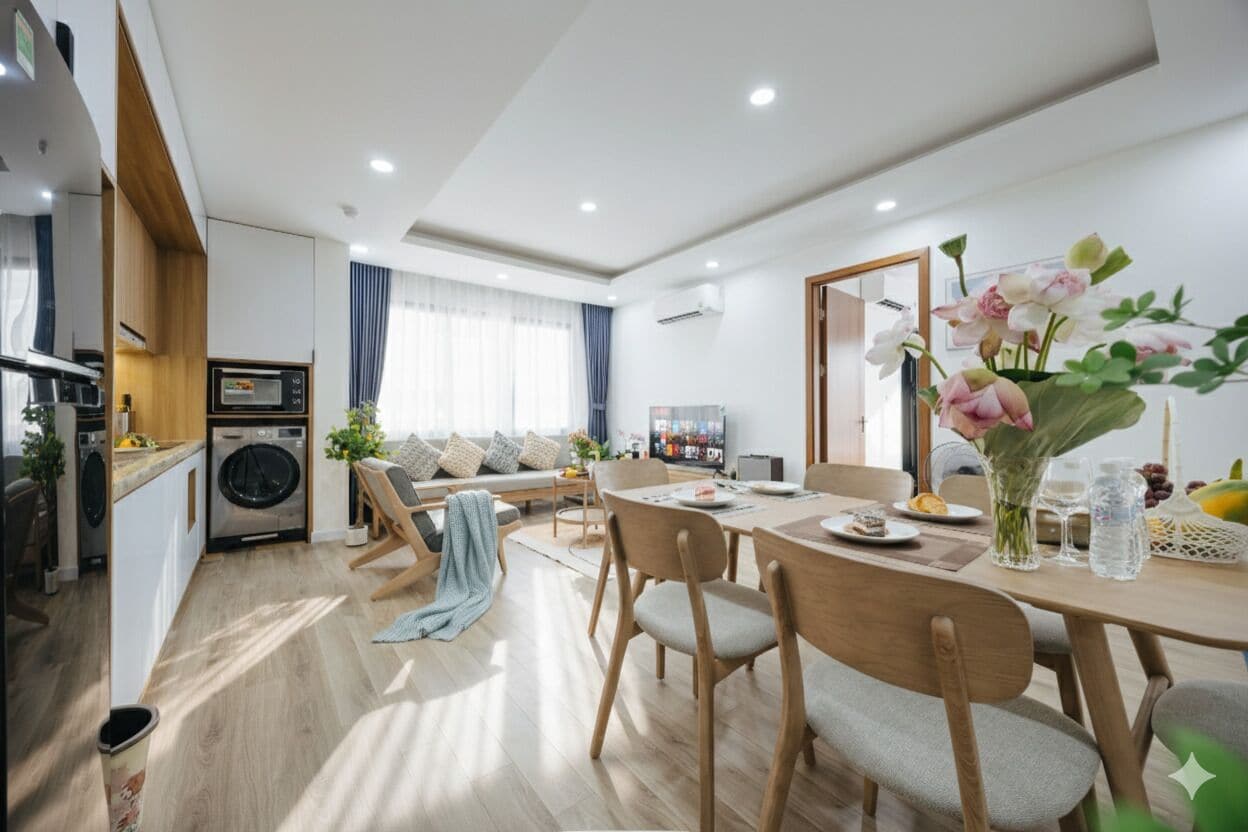 Executive Apartment, Balcony, Garden View | Living area | 52-inch flat-screen TV with cable channels