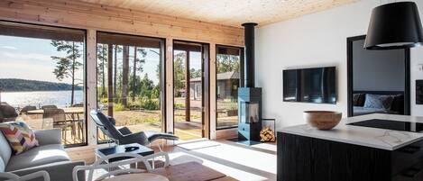 TV, fireplace, stereo