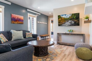 TV, fireplace, offices