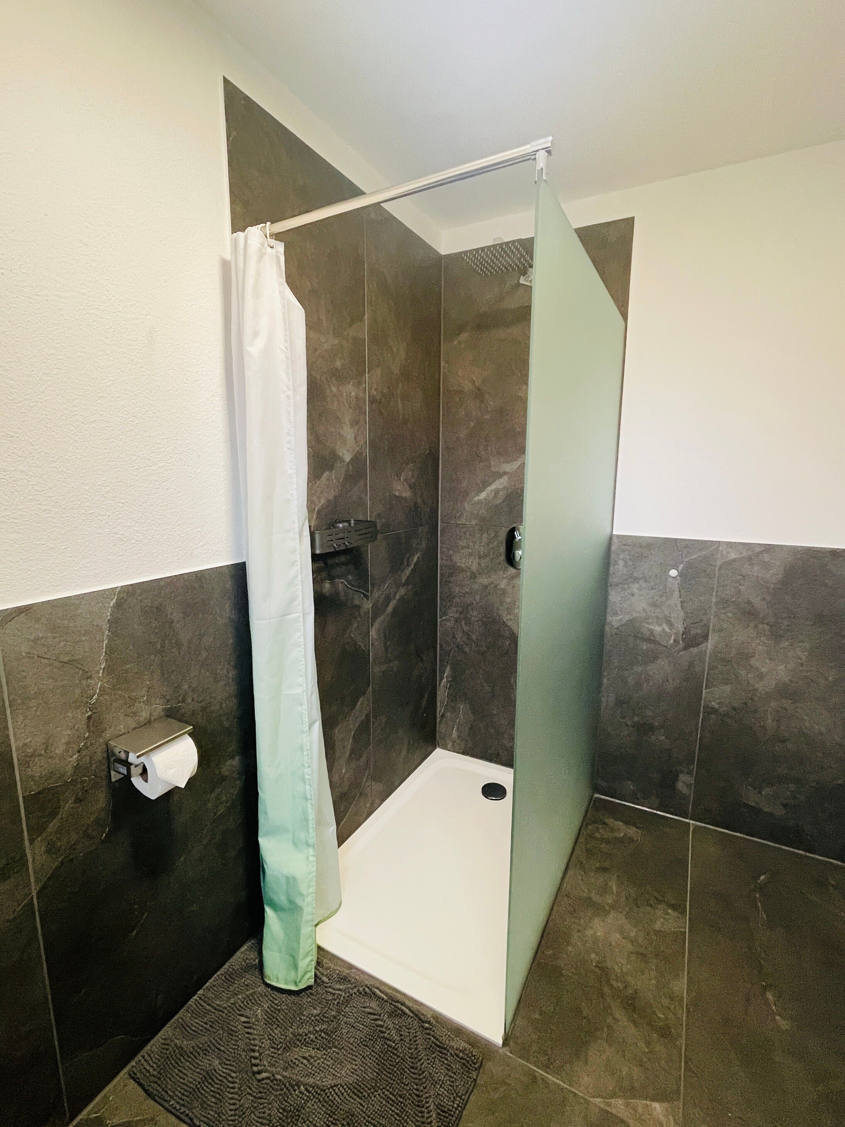 Dusche, kostenlose Toilettenartikel, Haartrockner, Handtücher
