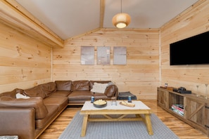 Smart TV, chimenea, videojuegos