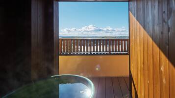 Panoramic Villa, Non Smoking, Ocean View (Front) | Bathroom | Combined shower/tub, hair dryer, bathrobes, bidet