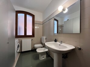 Ducha, secador de pelo, bidé y toallas