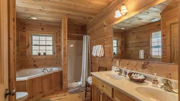 Cabin, Multiple Beds, Patio, Mountain View (Brookshire Cabin) | Bathroom | Designer toiletries, towels, toilet paper