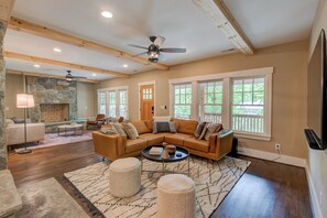 House, Multiple Beds, Hot Tub, Mountain View (Orchard House) | Living area | Fireplace - Orchard House (Banner Elk)