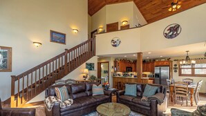 House, Multiple Beds, Patio, Mountain View (Fairway to Heaven) | Living area | Fireplace - Fairway to Heaven (Banner Elk)