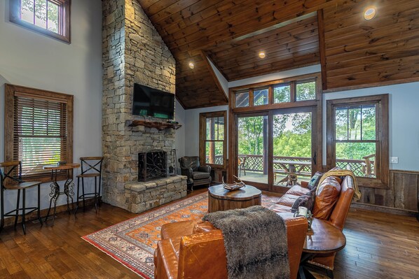 House, Multiple Beds, Hot Tub, Mountain View (Prancing Horse Lodge at Eagles Nest) | Living area | Fireplace - Prancing Horse Lodge at Eagles Nest (Banner Elk)