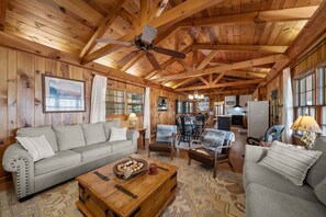 Cabin, Multiple Beds, Hot Tub, Mountain View (Great Grandfather View) | Living area | Fireplace - Great Grandfather View (Banner Elk)